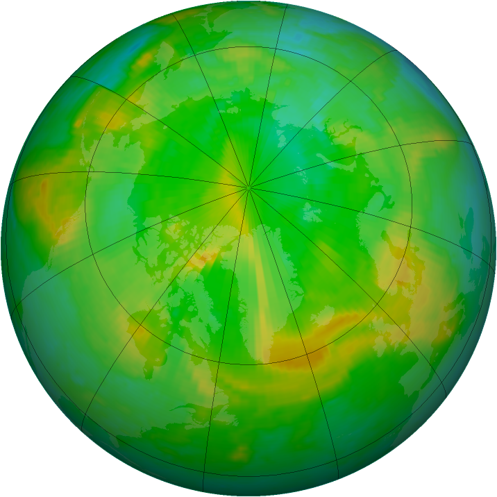 Arctic ozone map for 15 July 1998